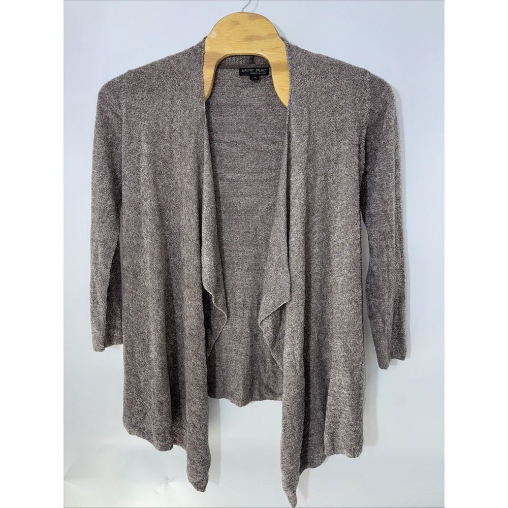 Barefoot Dreams Bamboo Chic Lite‎ Cardigan 436 Brown Open Front Draped L/XL
